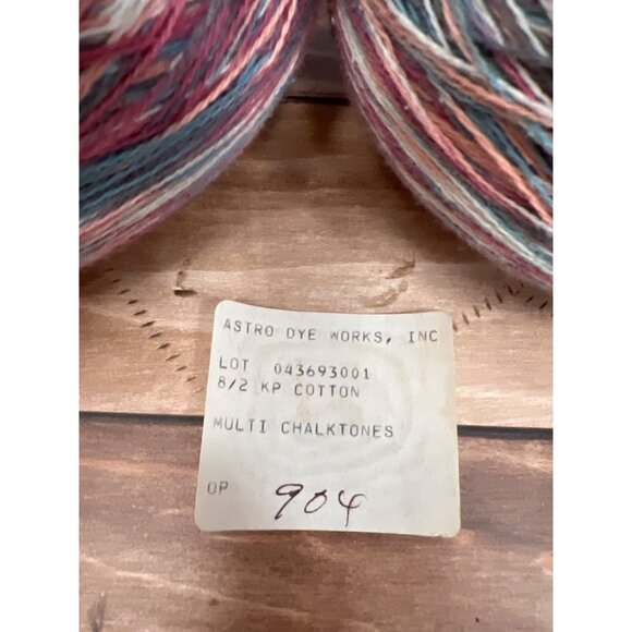 VINTAGE 1 (ONE) Cone of Astro-Dye Works Multi Chalktone 8/2 KP Cotton Yarn - Picture 3 of 9